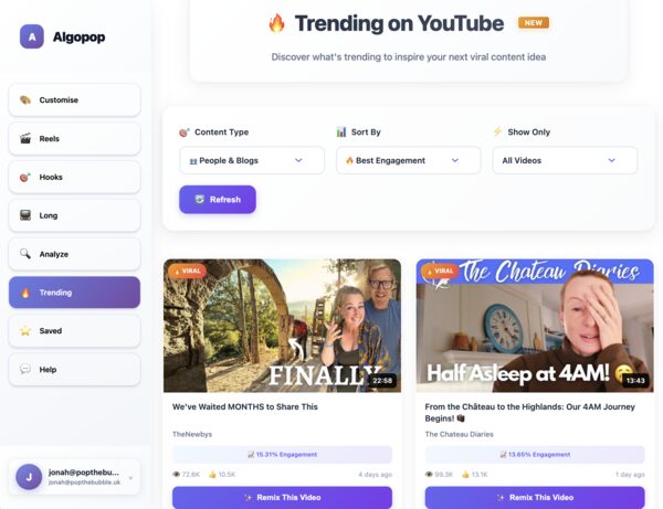 Trending Live Feature